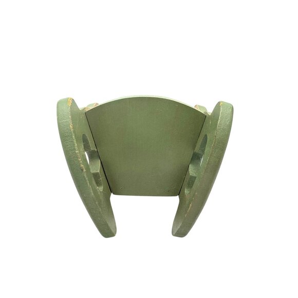 Hand-Painted Green & Beige Wooden Doll Rocking Chair - Picture 6 of 6